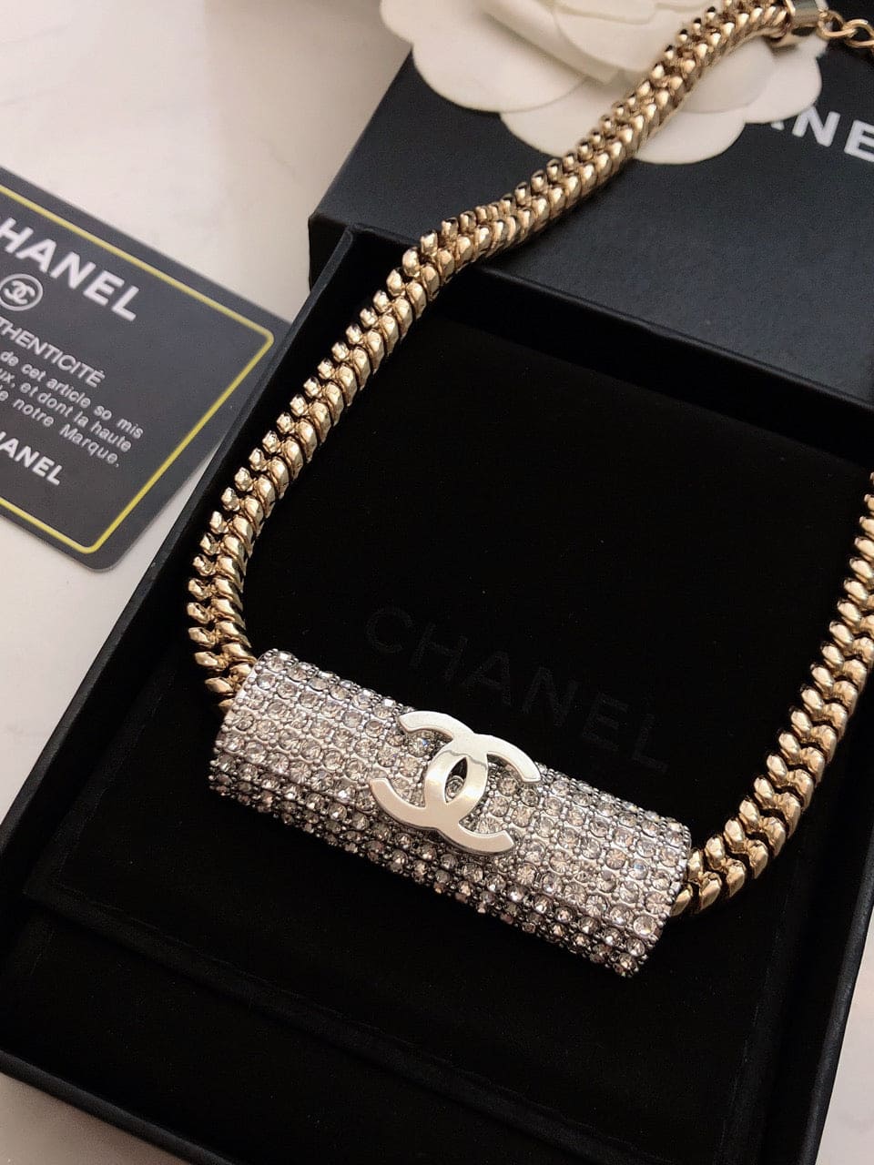 18K CC Diamonds Chain Necklace