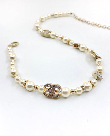 18K CC Pearl Diamonds Necklace