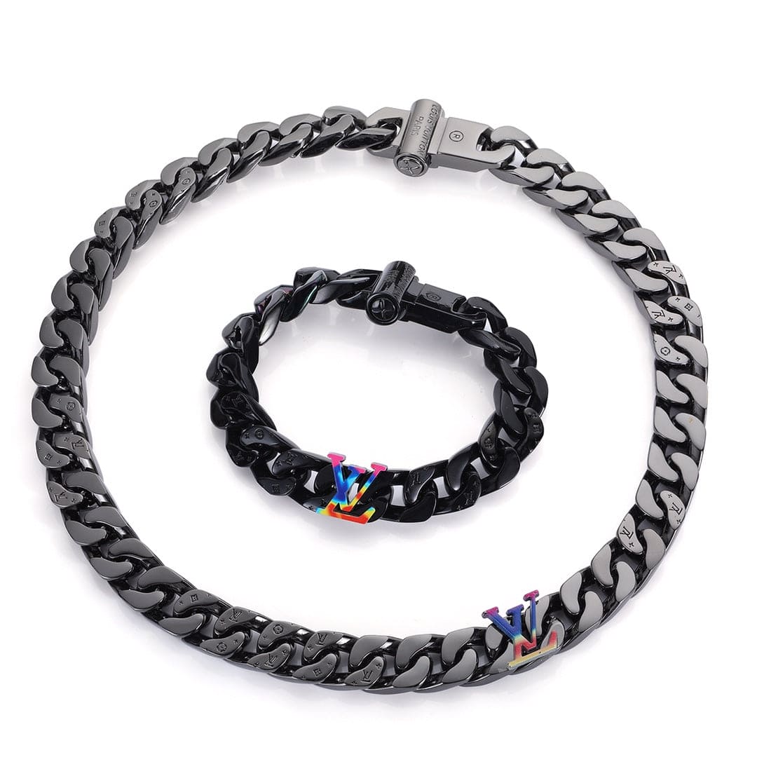 18K Louis Rainbow Chain Link Necklace