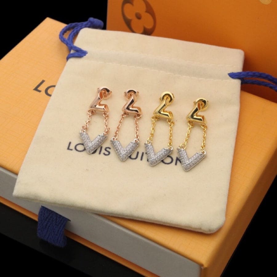 18k Louis Volt Upside Down Earrings