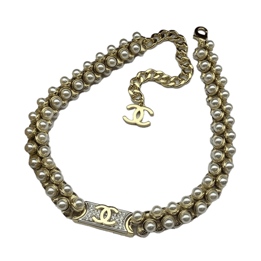 18K CHANEL CC Pearls Chain Necklace