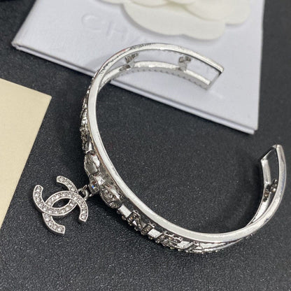 18K CC Diamond Open Bracelet