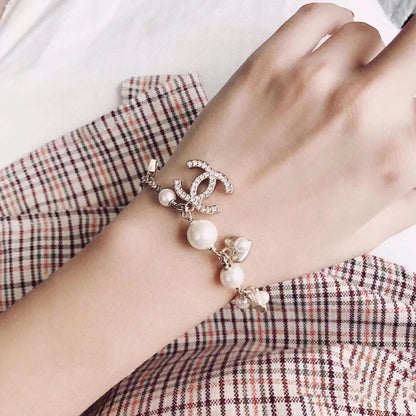 18K CC Pearls & Diamonds Bracelet