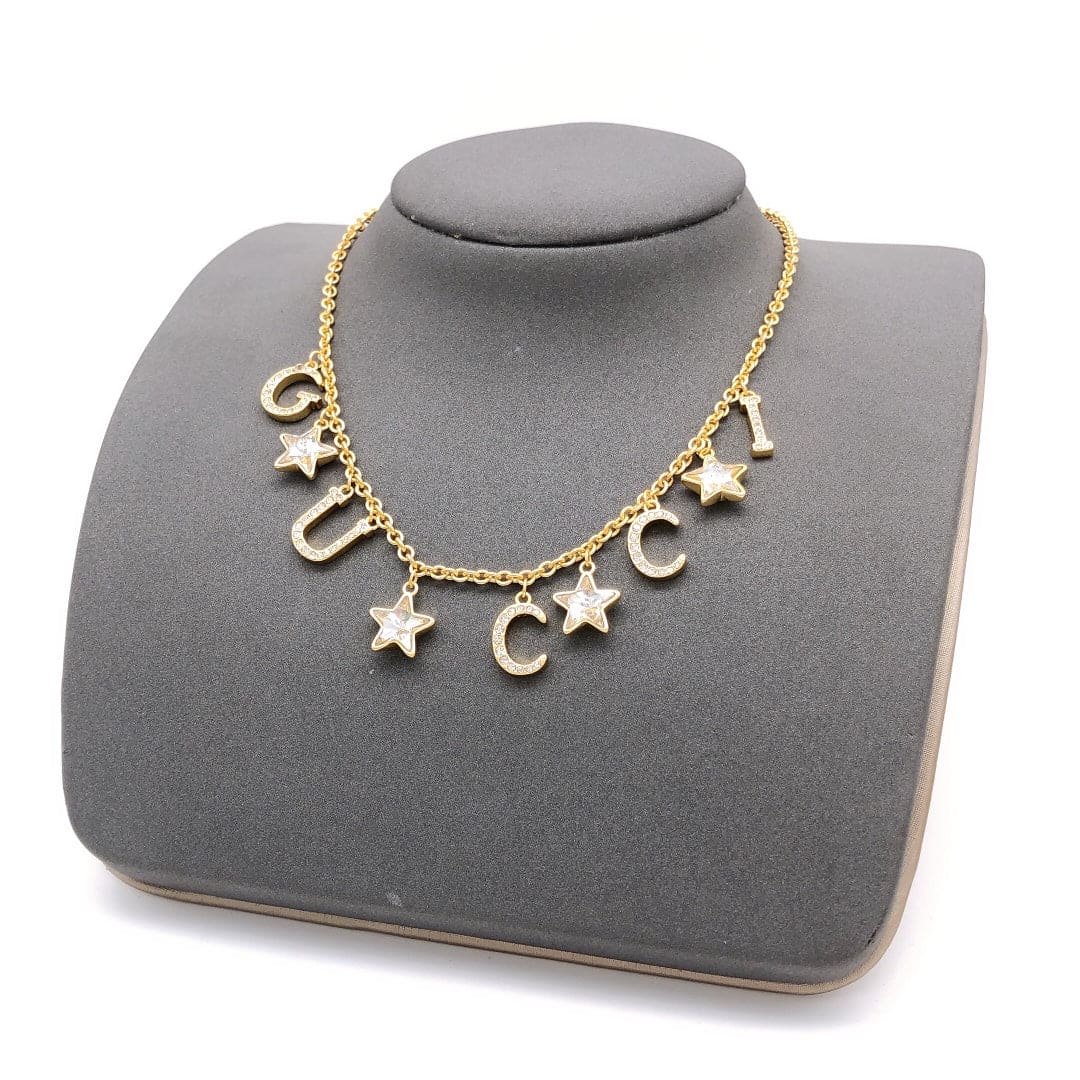 Collier avec inscription Double G 18 carats