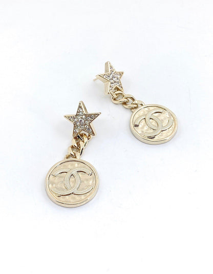 18K CC Star Vintage Earrings