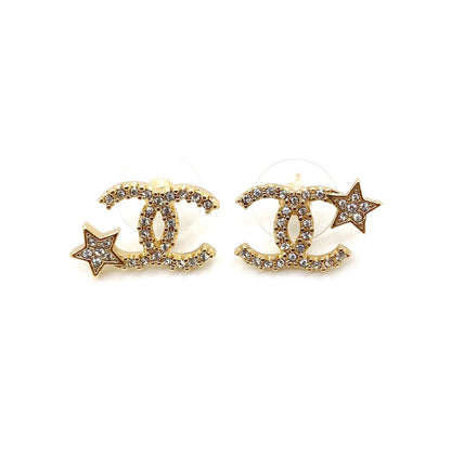 18k Chanel Star CC Earrings