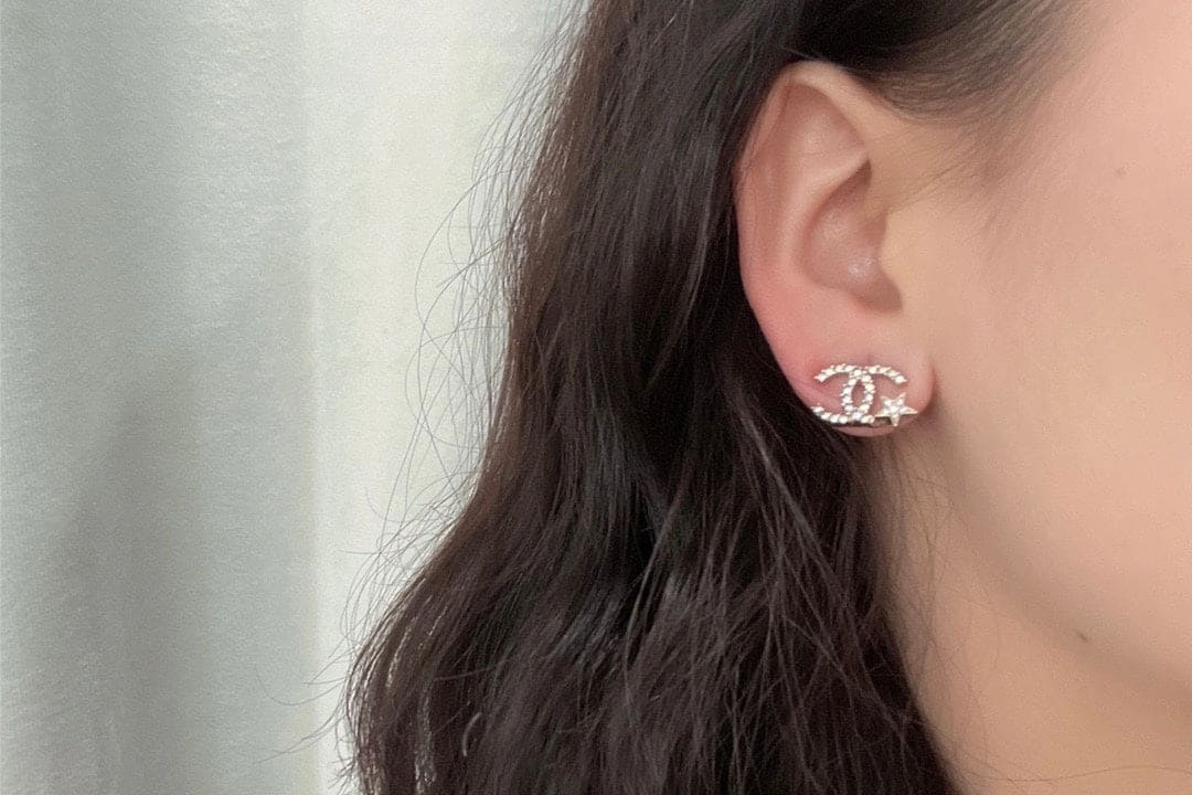 18K CC Star Earrings