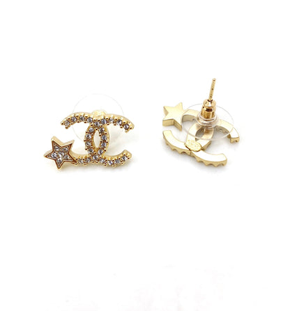 18K CC Star Earrings