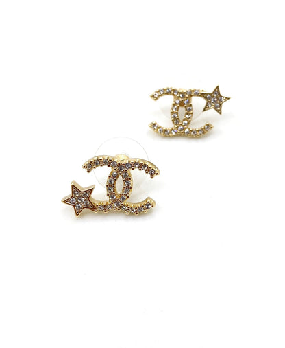 18K CC Star Earrings