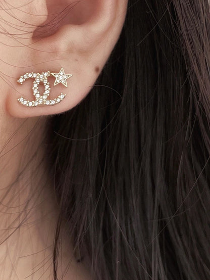 18K CC Star Earrings