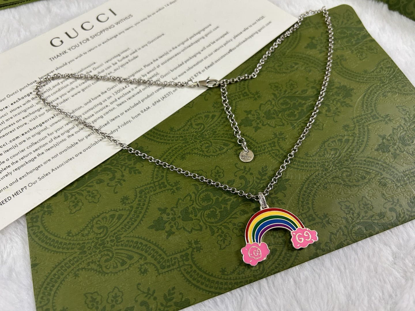 Double G Rainbow Pendant Necklace