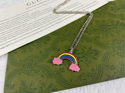 Double G Rainbow Pendant Necklace