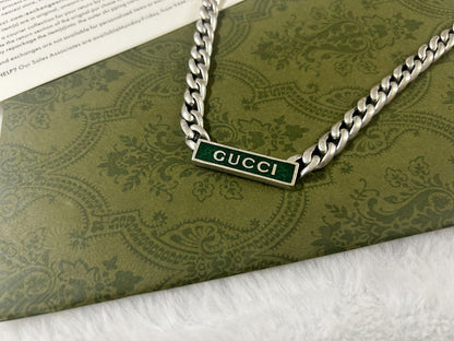 Double G Enamel Chain Necklace