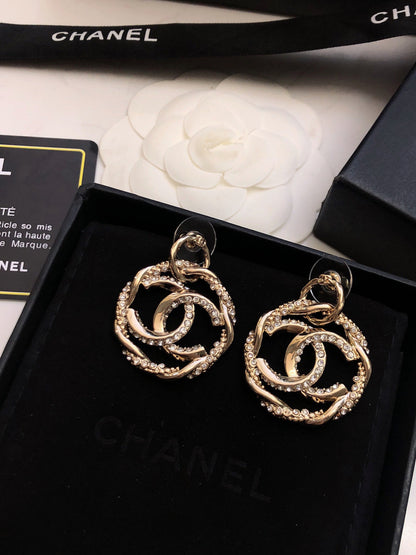 Boucles d'oreilles diamant rond 18 carats CC