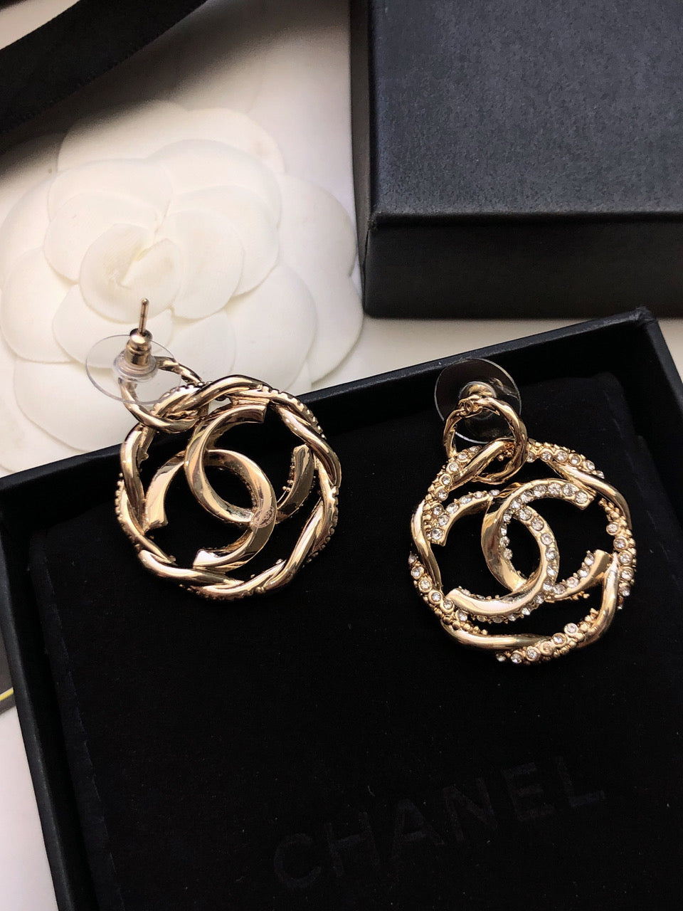 Boucles d'oreilles diamant rond 18 carats CC