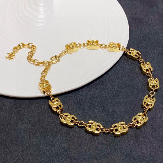 18K CHANEL Multiple CC Choker Chain Necklace