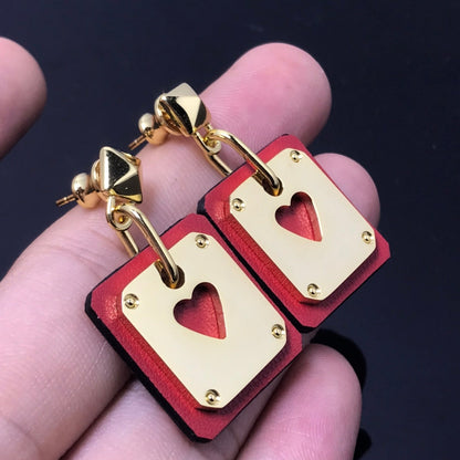 18K As De Coeur Red H Earrings