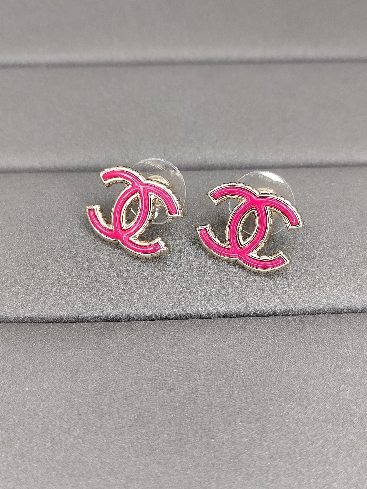 18K CC Pink Earrings