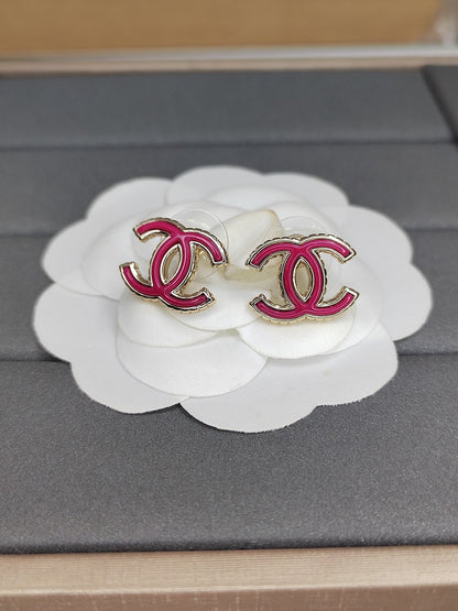 18K CC Pink Earrings