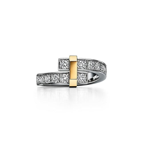 18K T Edge Bypass Ring