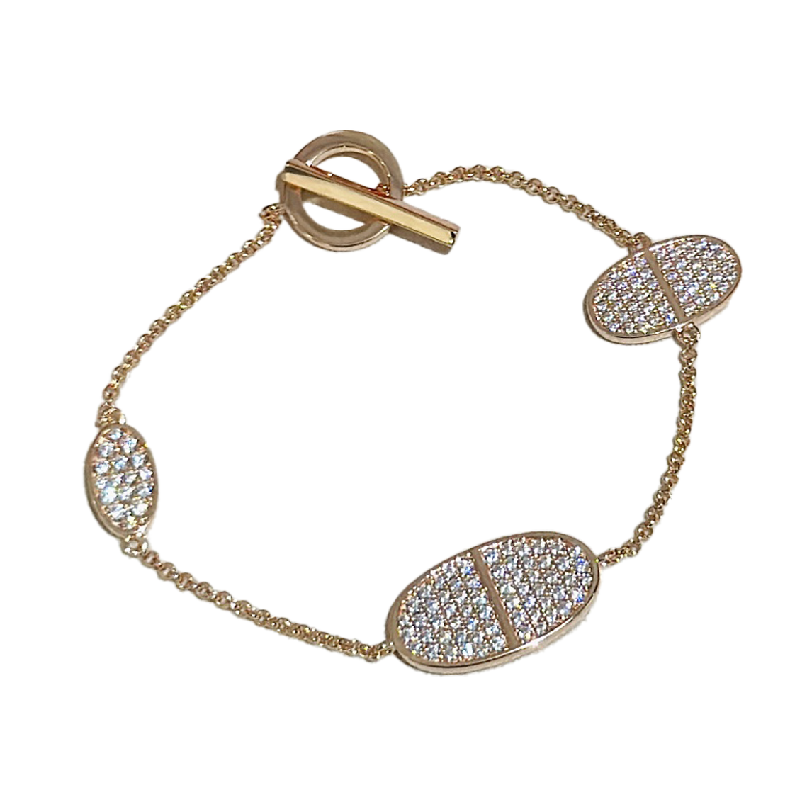 18K Hermes Chaine d'Ancre Verso Diamond Bracelet