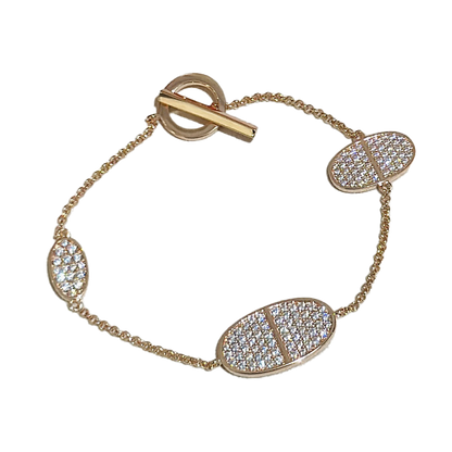 18K Hermes Chaine d'Ancre Verso Diamond Bracelet