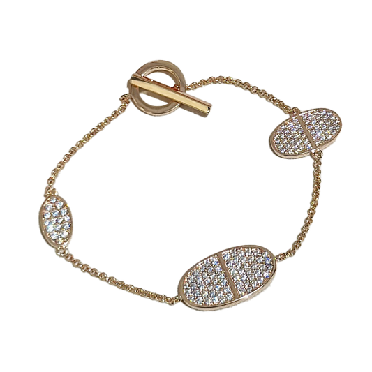 18K Hermes Chaine d'Ancre Verso Diamond Bracelet