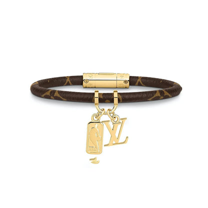 18K Louis NBA Hang It Leather Bracelet