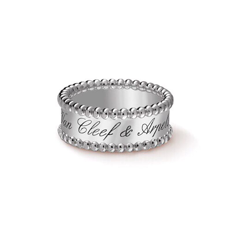 18K Yellow Gold Perlée Signature Ring