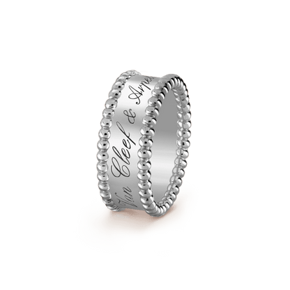 18K White Gold Perlée Signature Ring
