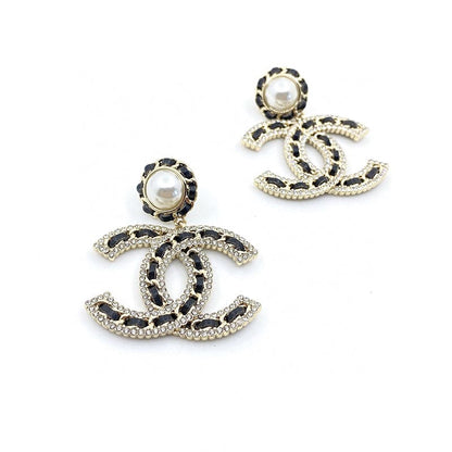 18K CC Pearl Drop Earrings