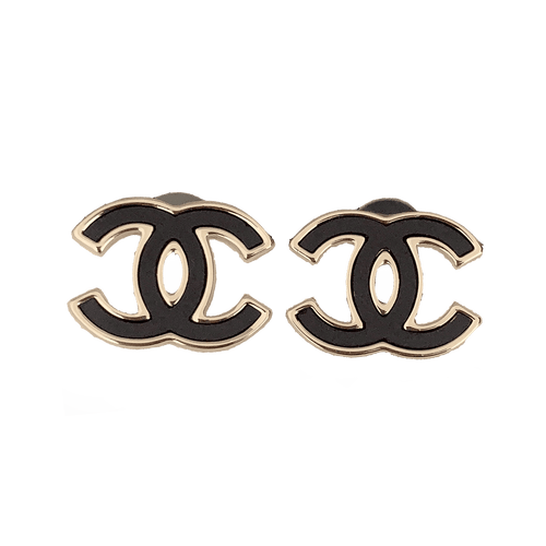 18k CHANEL CC White Earrings