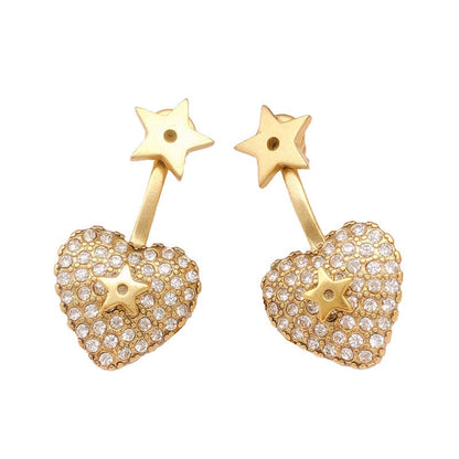 18k Gold Dior Star & Heart Earrings