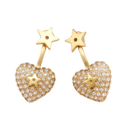 18k Gold Dior Star & Heart Earrings