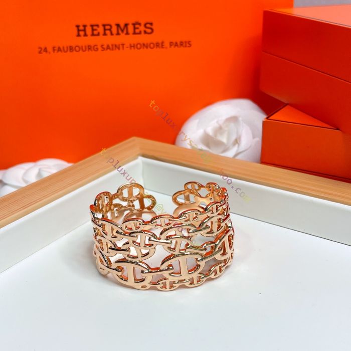 Bracelet Chaine D'Ancre Wide Cutwork H 18 carats