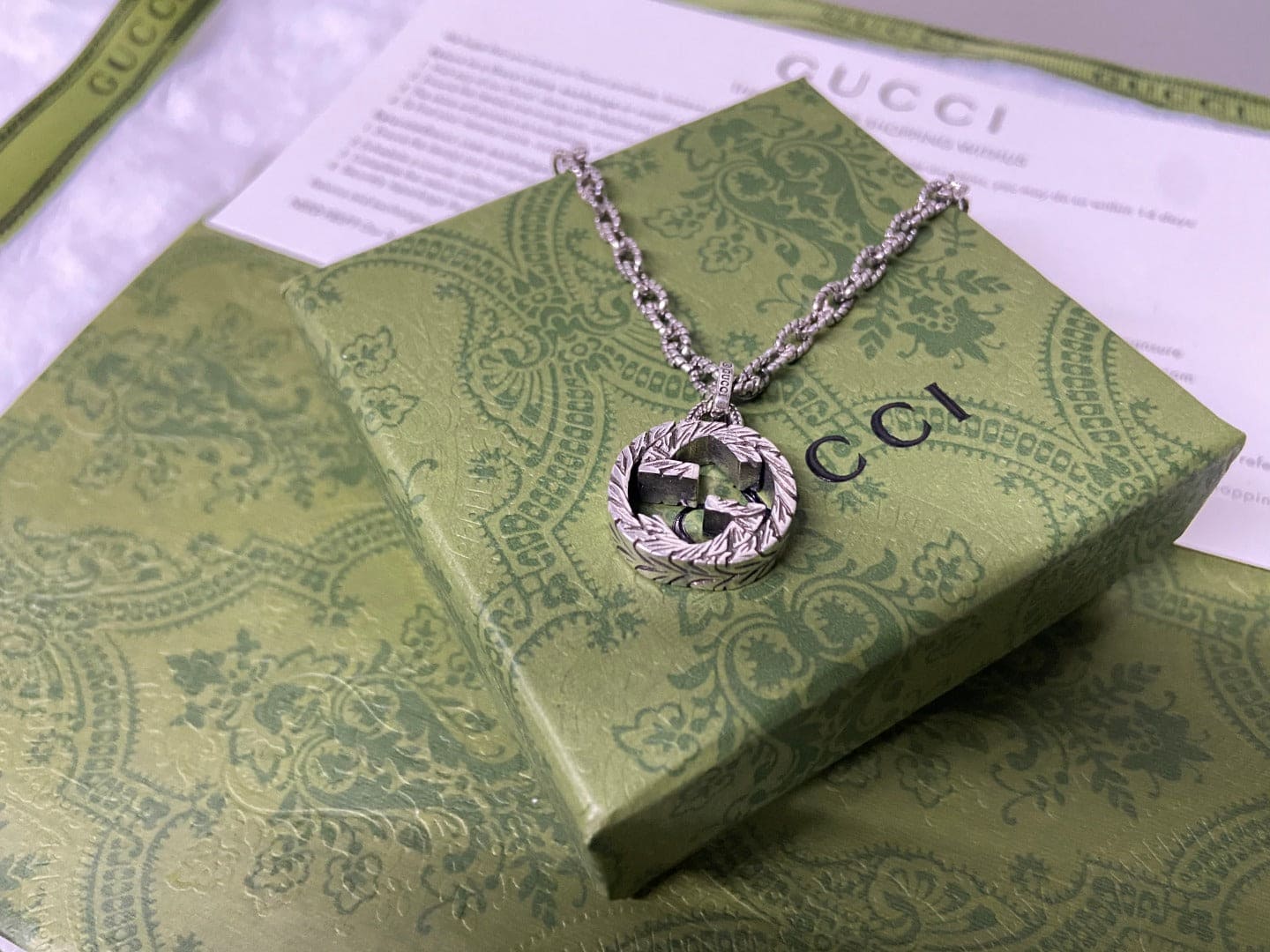 Double G Interlocking G Pendant Necklace
