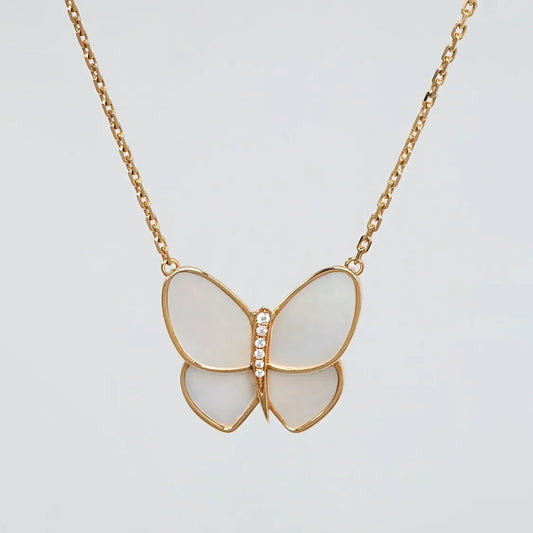 18K Butterfly Pearl Necklace