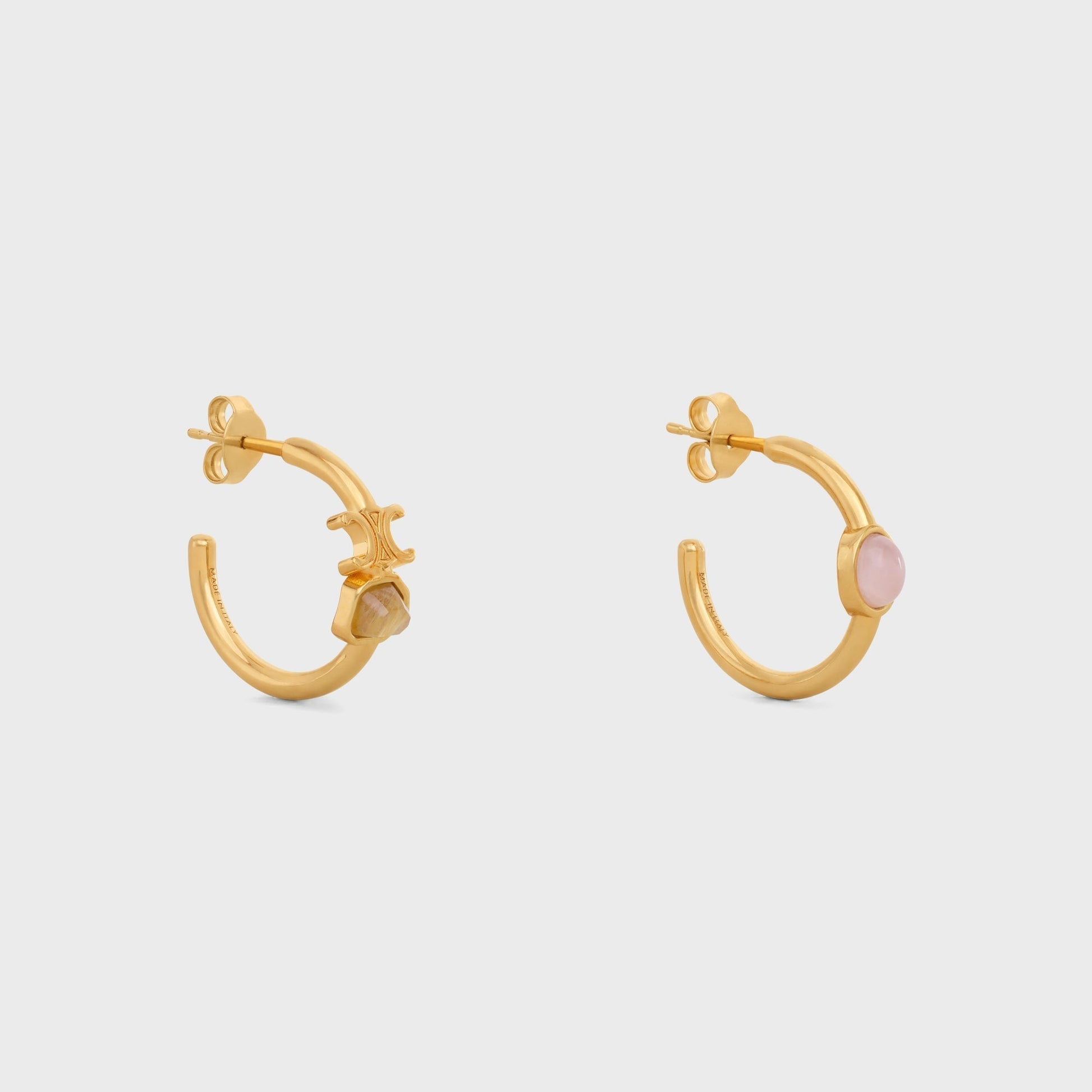 18k Celine Triomphe Indie Hoops Earrings