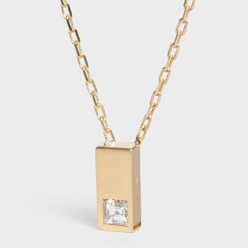 18K Triomphe Sentimental Double Square Diamond Necklace