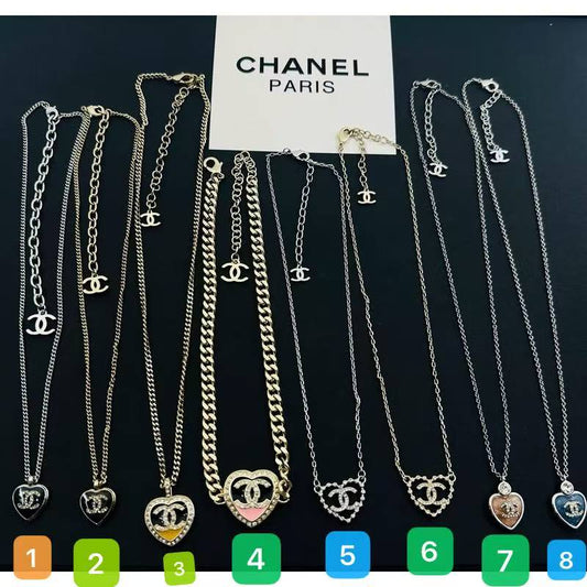 18K CC Color Heart Chain Necklace Collection