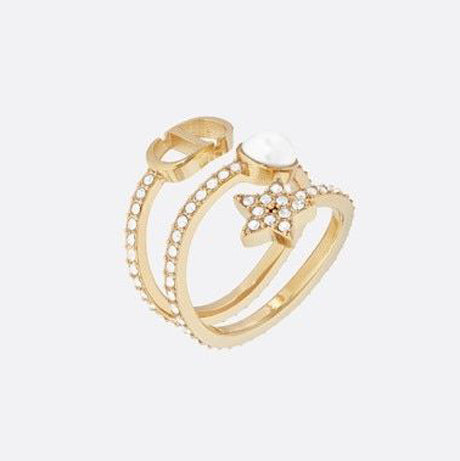 18K Dior CD Star Pearl Ring