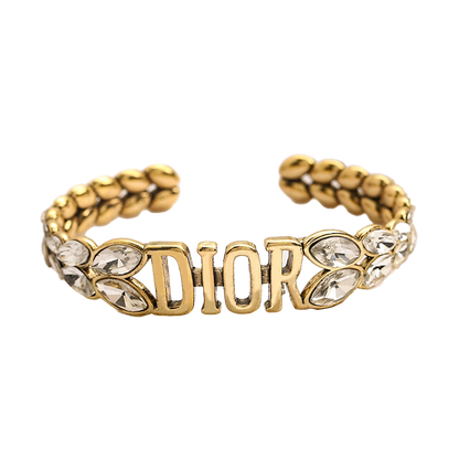 18K Dior Crystal Open Cuff Bracelet