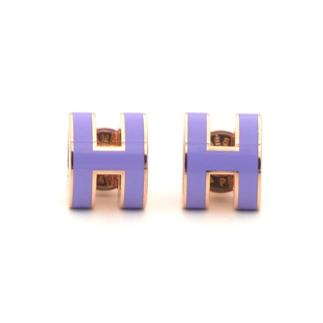 18K Mini Pop H Purple Earrings