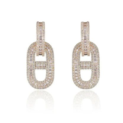 Boucles D'oreilles H Diamants 18 Carats