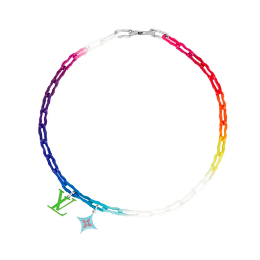 18K Louis Rainbow Ceramic Chain Necklace