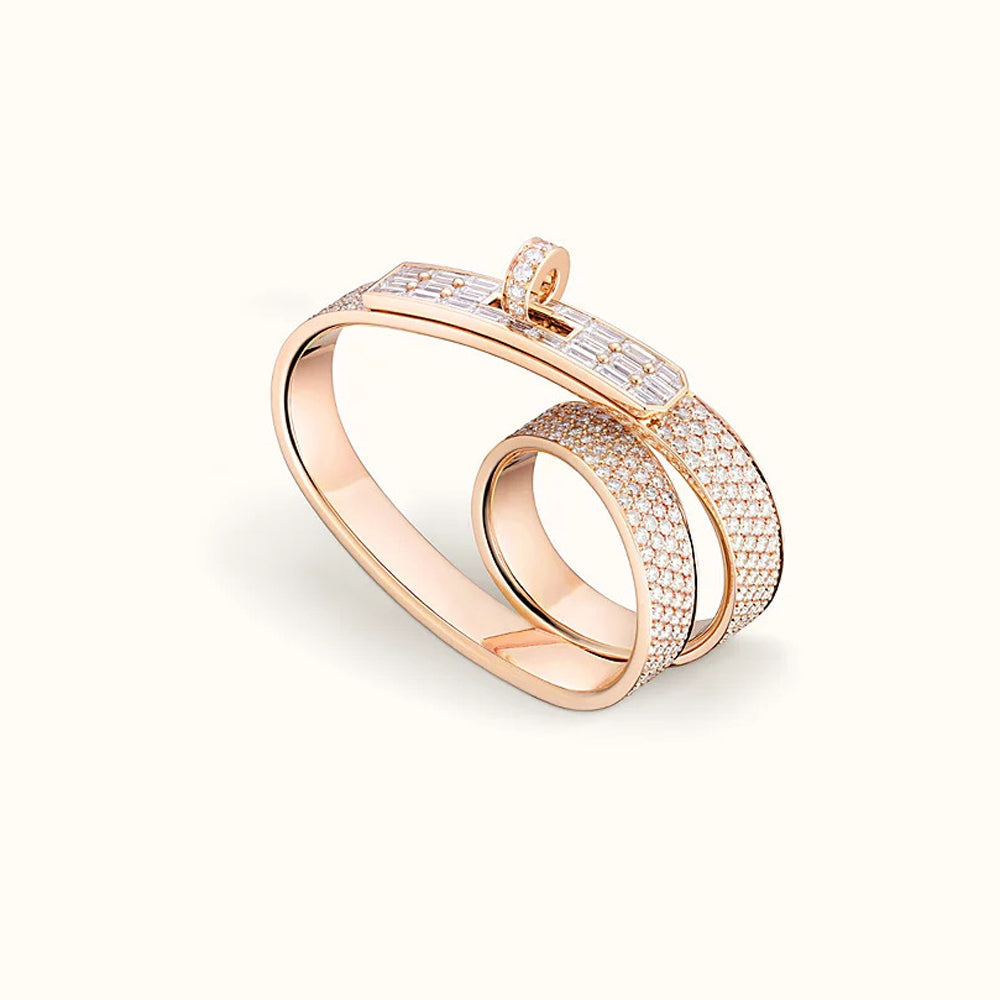 18K Kelly Gavroche Double H Ring