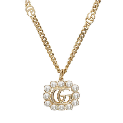 18K GUCCI Pearl Double G Necklace