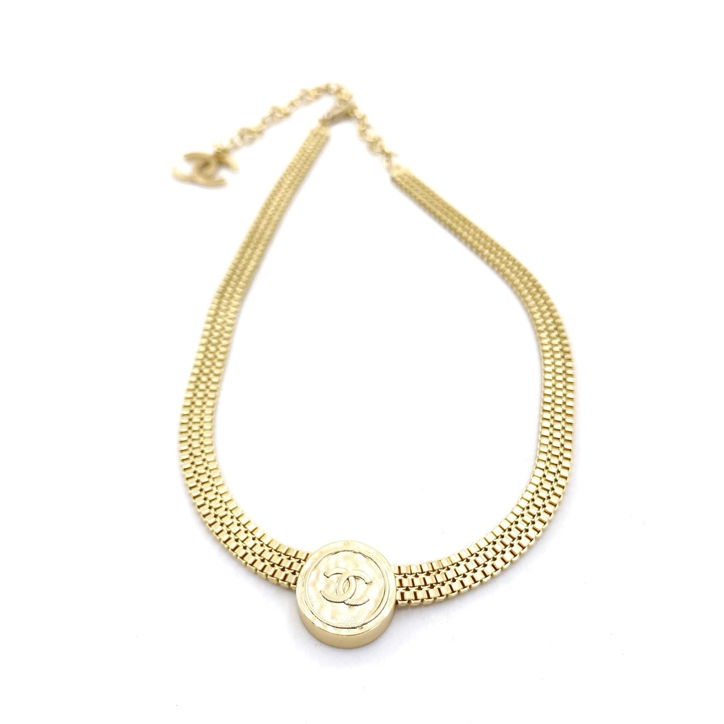 18K CHANEL CC Choker Chain Necklace