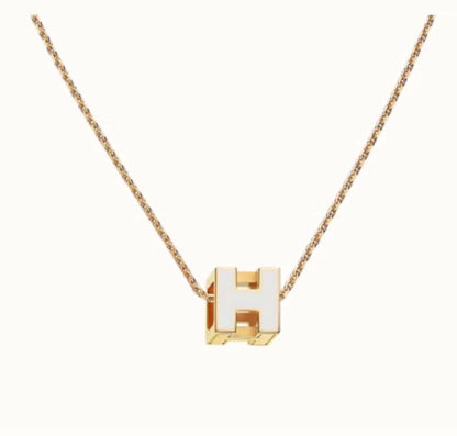 18K Cage D'H White H Necklace