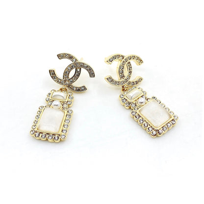 18k CHANEL CC Perfume Bottle Earrings